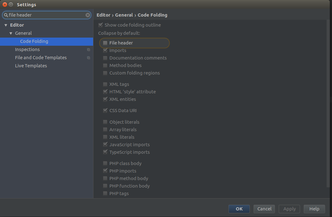 Don't collapse File headers by default in PHPStorm - Giustino Borzacchiello